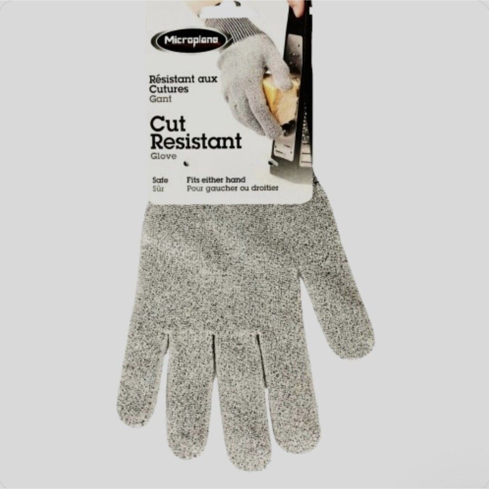 Microplane Cut Resistant Glove Gray Kitchen Safety Fits Either Hand New Sealed